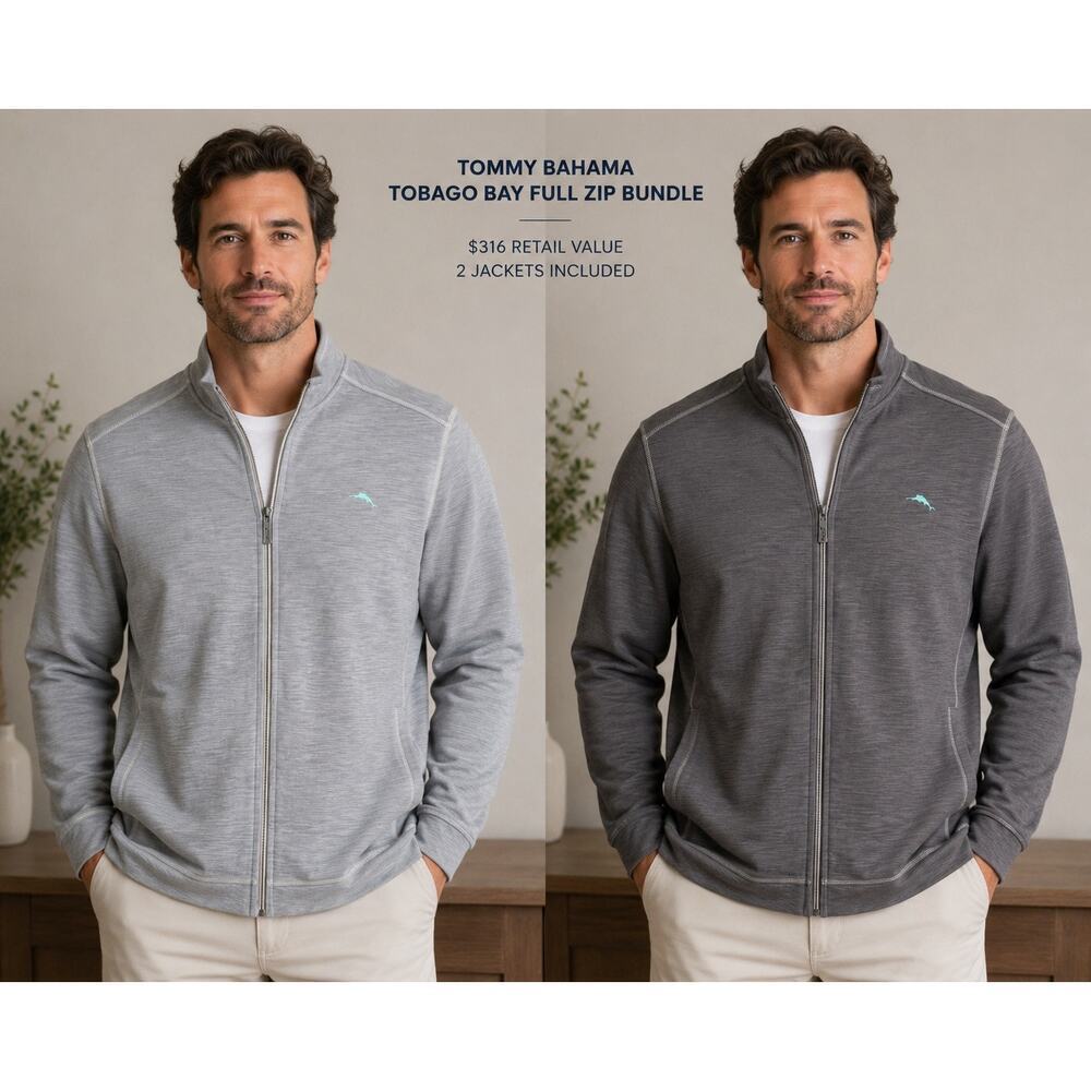 Tommy Bahama Tobago Bay Full Zip Bundle XXL Tall NWT Golf Coastal Luxury $316